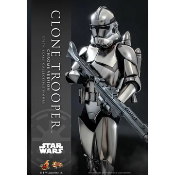 Star Wars 1/6 Akciófigura - Clone Trooper (Chrome Version) 2022 Convention Exclusive 30 cm