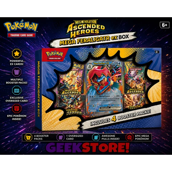 Pokémon TCG: Mega Evolution - Ascended Heroes - ex Box (FERALIGATR)