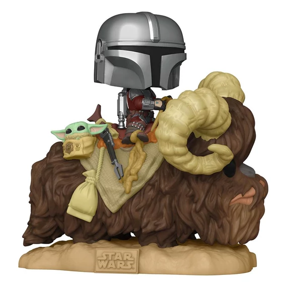 Star Wars The Mandalorian POP! Deluxe Vinyl Figure The Mandalorian on Wantha with Child in Bag 9 cm