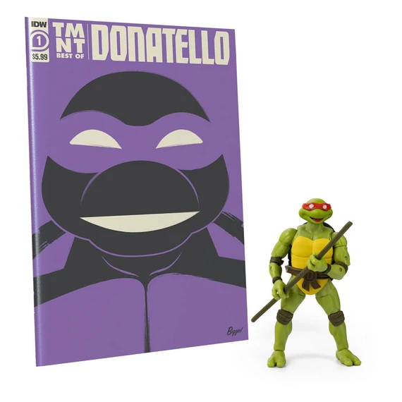 Teenage Mutant Ninja Turtles BST AXN x IDW Akciófigura és Képregény - Donatello Exclusive 13 cm