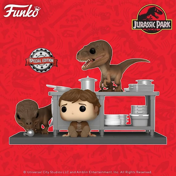 Jurassic Park POP! Movie Moments Figura - Tim & Velociraptors (Exclusive)