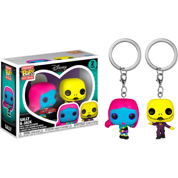 The Nightmare Before Christmas Pocket POP! Kulcstartók - Sally & Jack 4 cm (Exclusive)