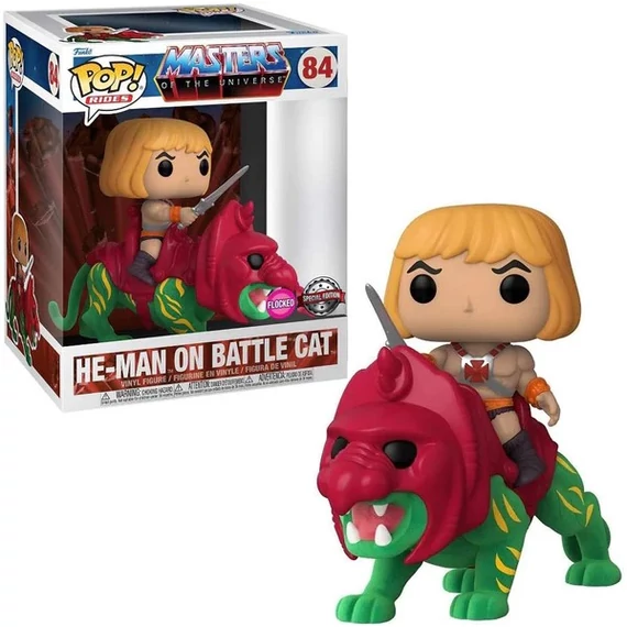 MOTU POP! Rides Vinyl Figura - He-Man on Battle Cat (Exclusive - Flocked)