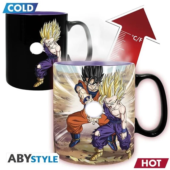 Dragon Ball Z Hőre Változó Bögre - Goku,Gohan vs. Cell