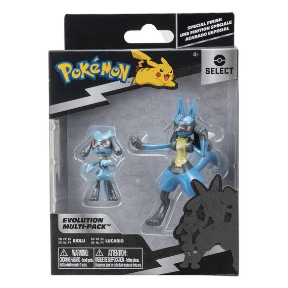 Pokémon Select Evolution Akciófigurák - Riolu, Lucario