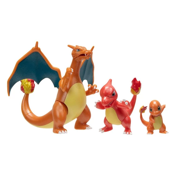 Pokémon Select Evolution Akciófigurák - Charmander, Charmeleon, Charizard