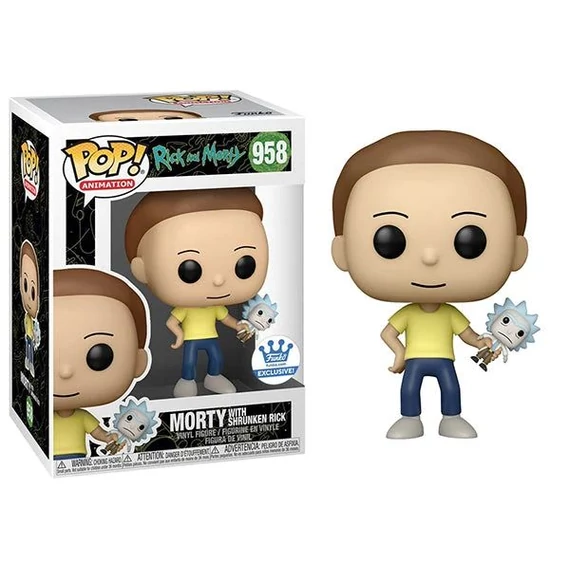 Rick & Morty Funko POP! Animation Vinyl Figura - Morty w/Shrunken Rick 9 cm (Exclusive)