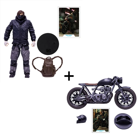 The Batman Movie Akciófigura Szett - Bruce Wayne & Drifter Motorcycle