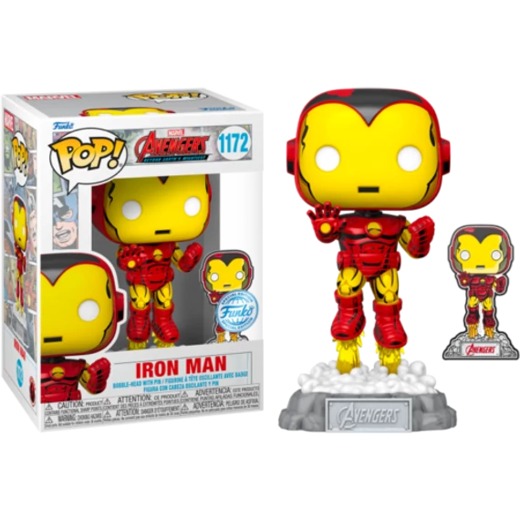 Marvel: Avengers Funko POP! Figura - Iron Man with Pin 9 cm (Exclusive) #1172