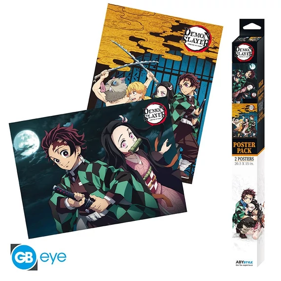 Demon Slayer poszter szett - Group & Duo (52x38)