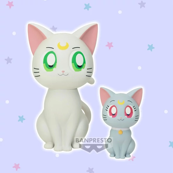 Sailor Moon Cosmos Movie Sofvimates Figurák - Artemis & Diana 15cm
