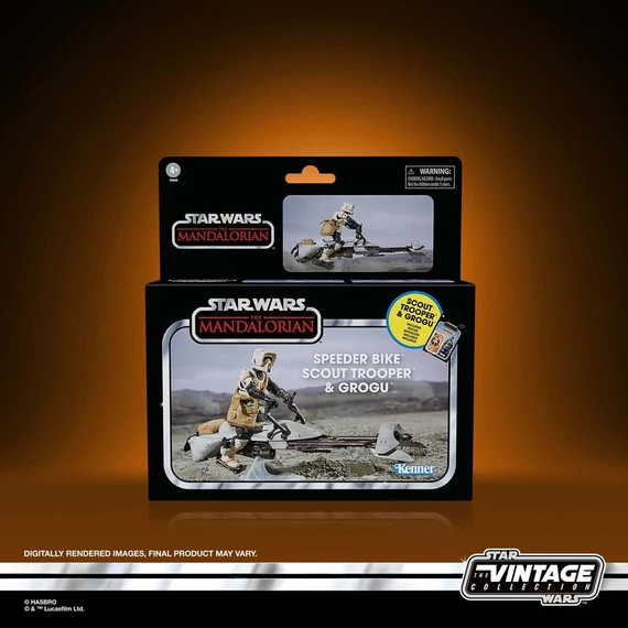 Star Wars The Mandalorian Vintage Collection Vehicle with Figures Speeder Bike with Scout Trooper &