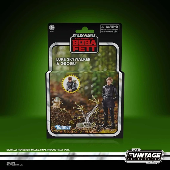 Star Wars: The Book of Boba Fett Vintage Collection Akciófigurák - Luke Skywalker & Grogu 10 cm