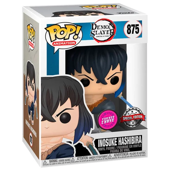 Demon Slayer Funko POP! Animation Figura - Inosuke Hashibira Masked (Flocked) 9 cm #875 (Chase)