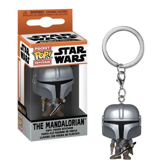 Star Wars The Mandalorian Pocket POP! Kulcstartó - The Mandalorian with Darksaber 4 cm