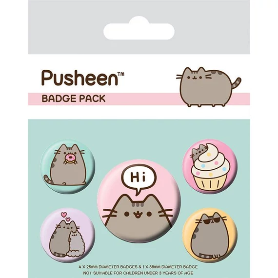 Pusheen Kitűzők - Says Hi