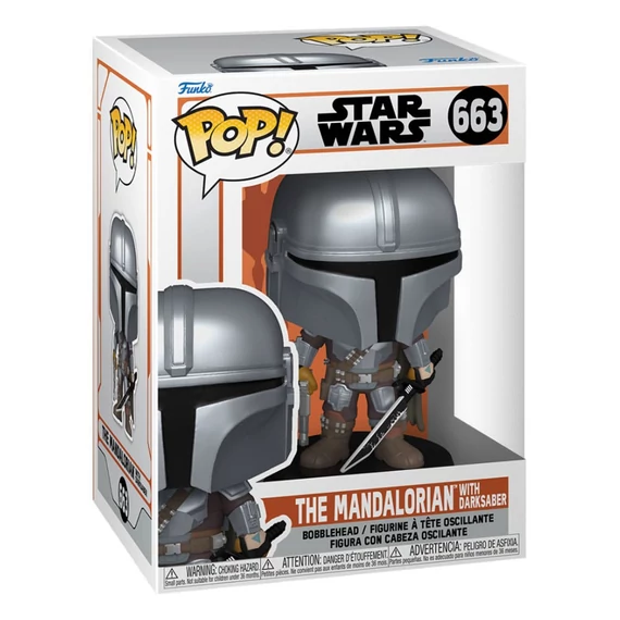 The Mandalorian Funko POP! Star Wars Figura - The Mandalorian with Darksaber 9 cm #663