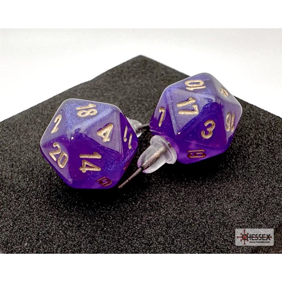 Chessex Fülbevaló - Borealis Royal Purple Mini-Poly D20