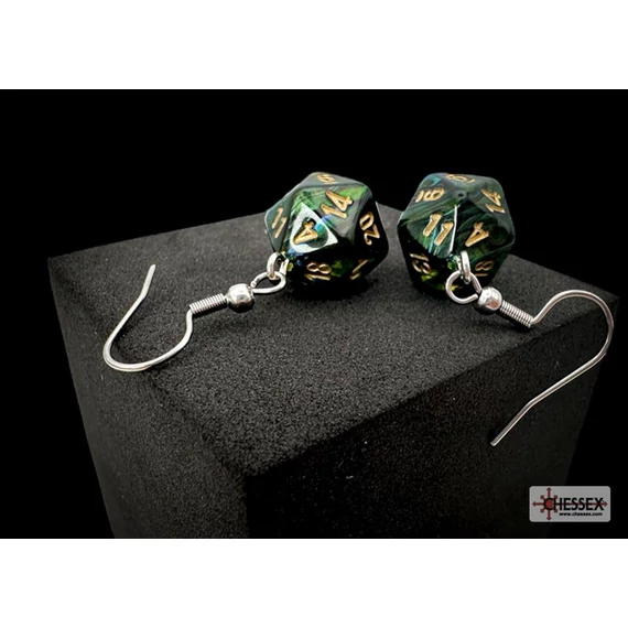Chessex Fülbevaló - Scarab Jade Mini-Poly D20 (2db)