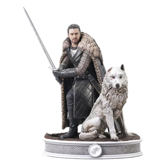 Diamond Gallery Game of Thrones / Trónok harca PVC Szobor - Jon Snow & Ghost 25 cm