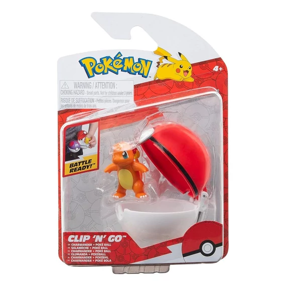 Pokémon Clip&apos;n&apos;Go Figura - Charmander & Poké Labda 5 cm