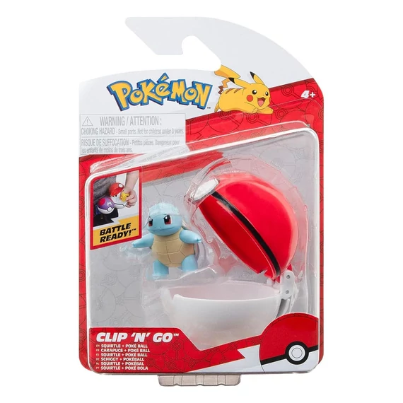 Pokémon Clip&apos;n&apos;Go Figura - Squirtle & Poké Labda 5 cm