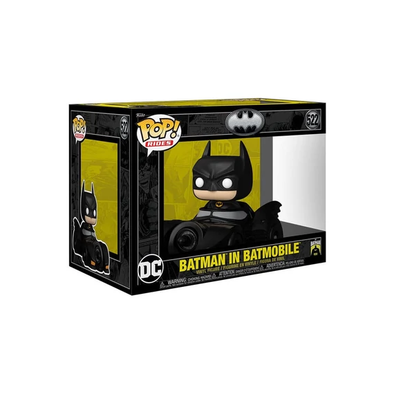 Batman 85th Anniversary POP! Rides Deluxe Vinyl Batman w/ Batmobile 9 cm #522