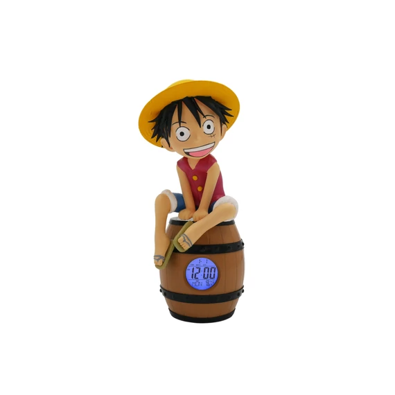 One Piece Ébresztőóra LED Világítással - Luffy on a Barrel 28 cm