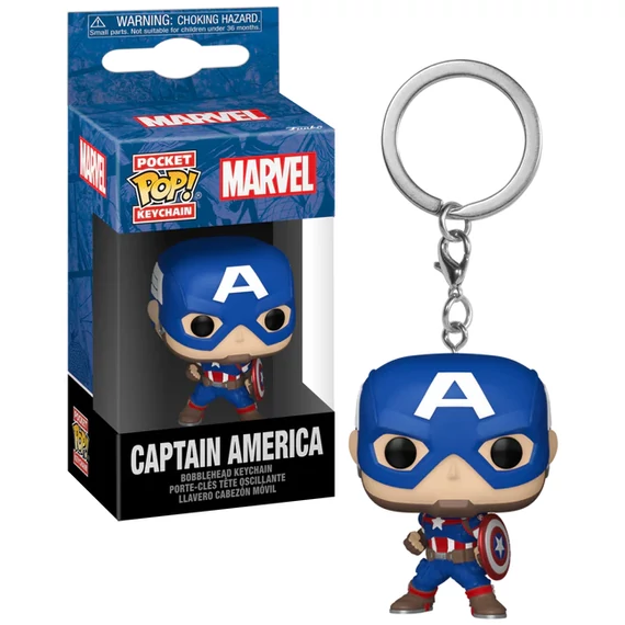 Marvel New Classics Pocket POP! Kulcstartó - Captain America 4 cm