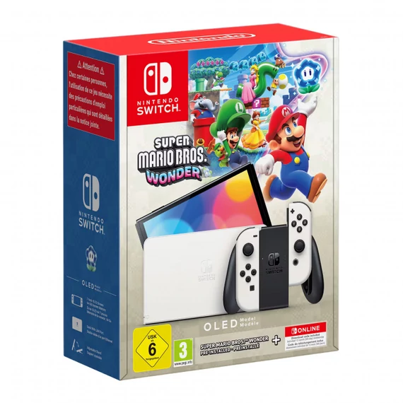Nintendo Switch OLED White + Super Mario Bros. Wonder + Nintendo Switch Online 12 hónap tagság