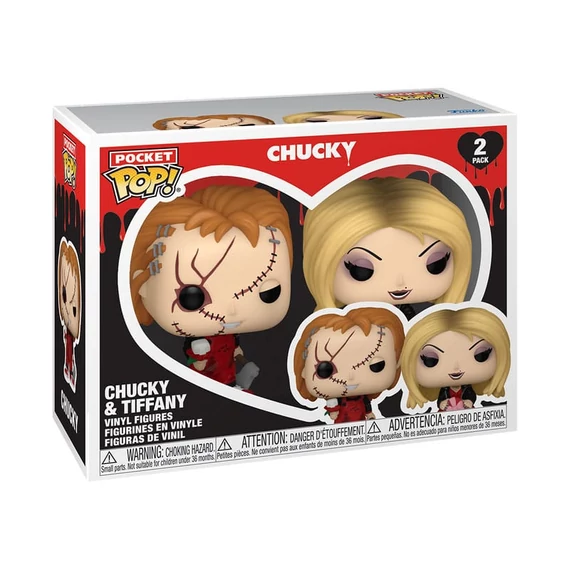 Valentines Pocket POP! Kulcstartók - Chucky & Tiffany 9 cm