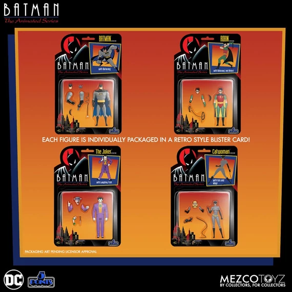 DC Comics Batman: The Animated Series Akciófigurák -  Batman, Robin, Joker, Catwoman 9 cm