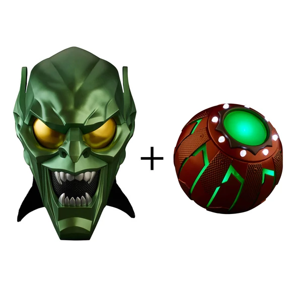 Marvel Legends Replika Szett - Green Goblin Sisak + Pumpkin Bomb
