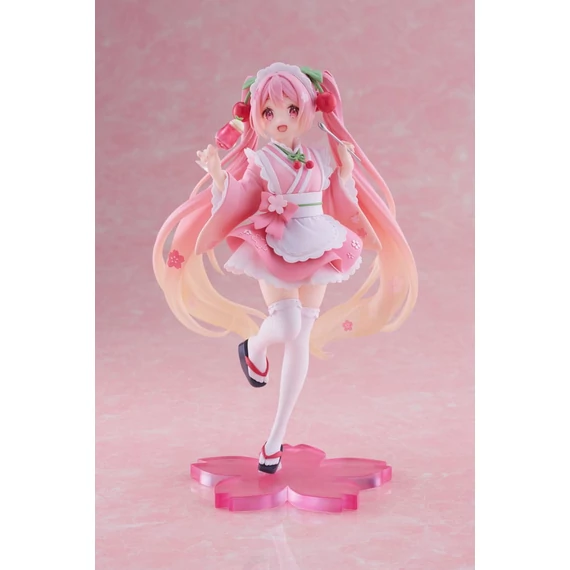 Hatsune Miku PVC Szobor - Newley Written Sakura Miku Japanese Cafe Ver. 18 cm