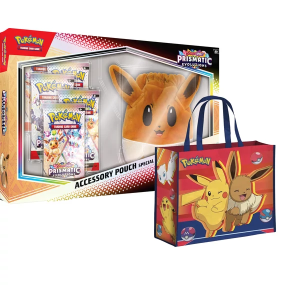 Pokémon TCG - Scarlet & Violet Prismatic Evolutions Accessory Pouch Special Collection - EN + Pokémon bevásárlótáska