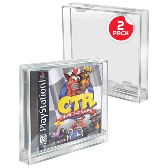 Evoretro - 2db Prémium Akril Védőtok PlayStation 1 Játékokhoz