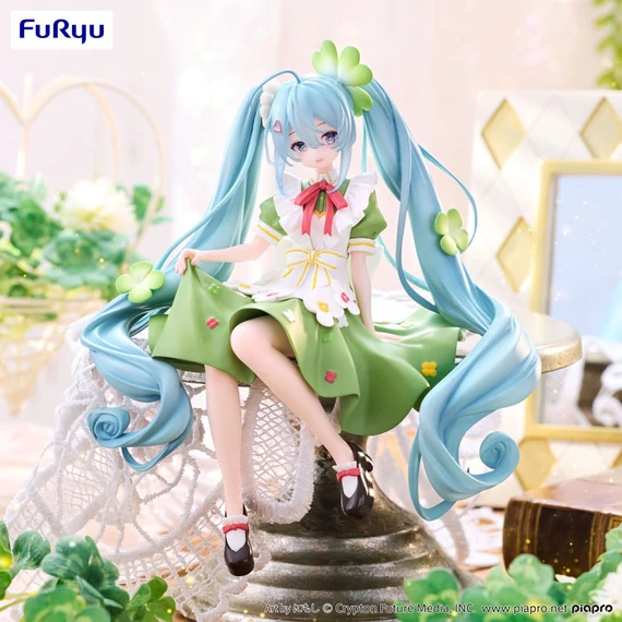 Hatsune Miku Noodle Stopper PVC Szobor - Flower Fairy Clover 15 cm