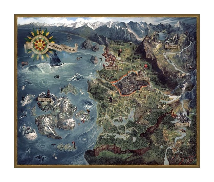 Witcher 3 Wild Hunt Puzzle - Northern Realms Map 1000 db-os