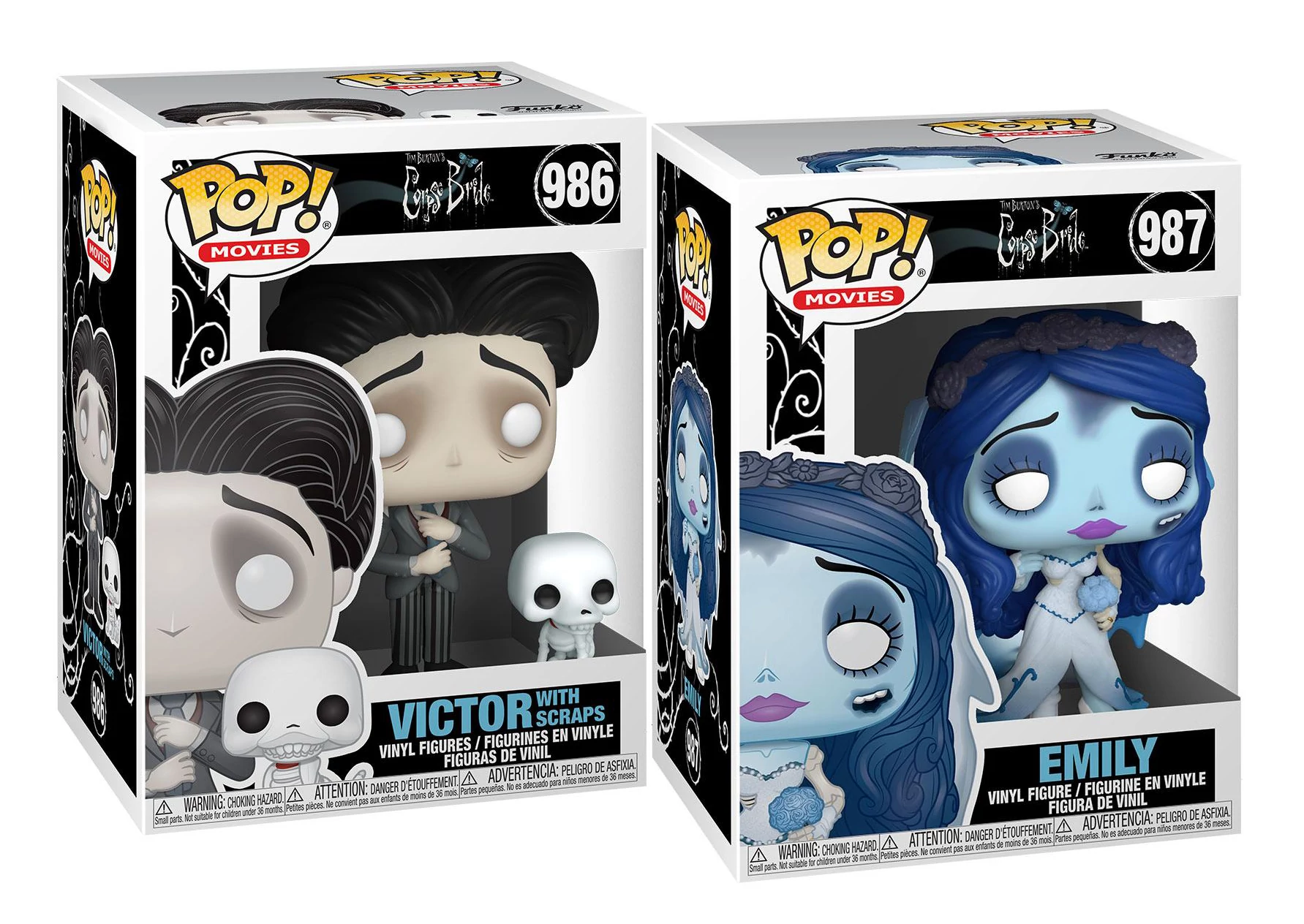 Corpse Bride Funko POP! Movies Vinyl Figura - Victor & Emily Bundle 9 cm