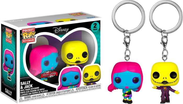 The Nightmare Before Christmas Pocket POP! Kulcstartók - Sally & Jack 4 cm (Exclusive)