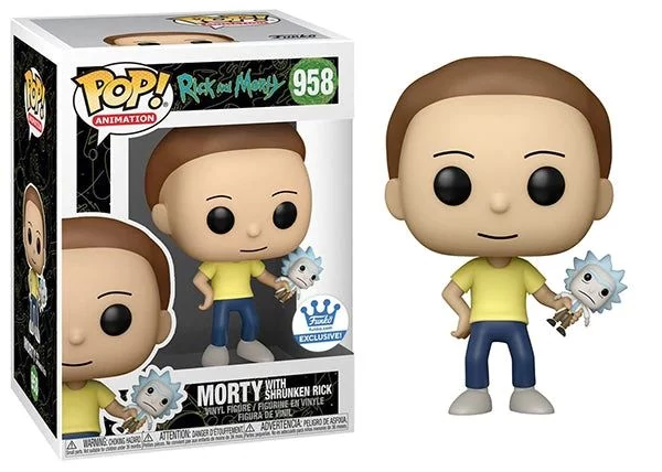 Rick & Morty Funko POP! Animation Vinyl Figura - Morty w/Shrunken Rick 9 cm (Exclusive)