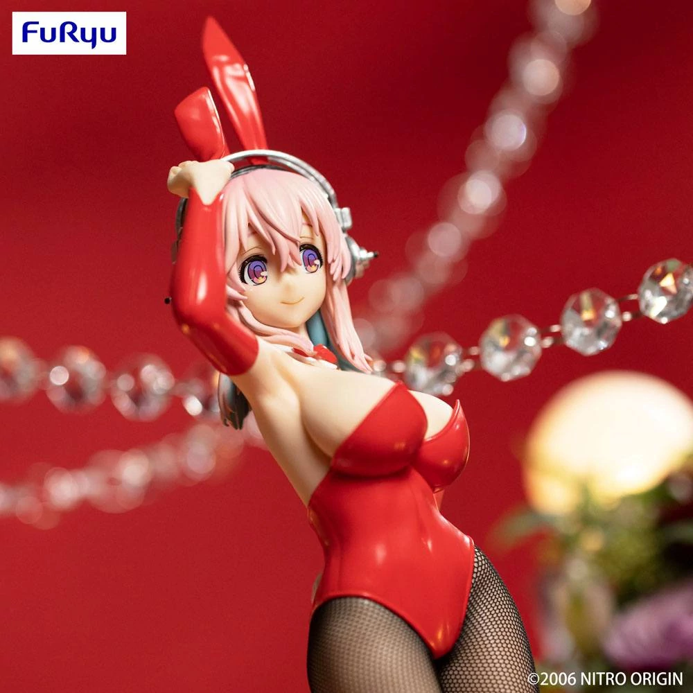 Super Sonico BiCute Bunnies PVC Szobor - Super Sonico Red Ver. 28 cm