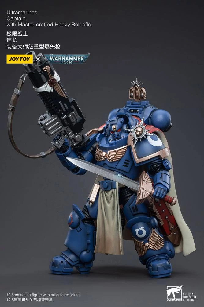 Warhammer 40k Akciófigura - 1/18 Ultramarines Captain with Master-Crafted Heavy Bolt Rifle 12 cm