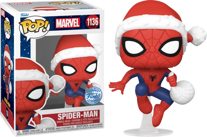 Spider-Man Funko POP! Figura - Spider-Man in Santa Hat (Exclusive) #1136