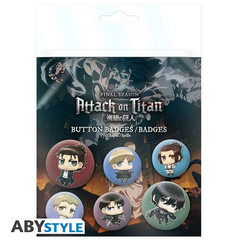Attack on Titan Kitűzők - Chibi Characters