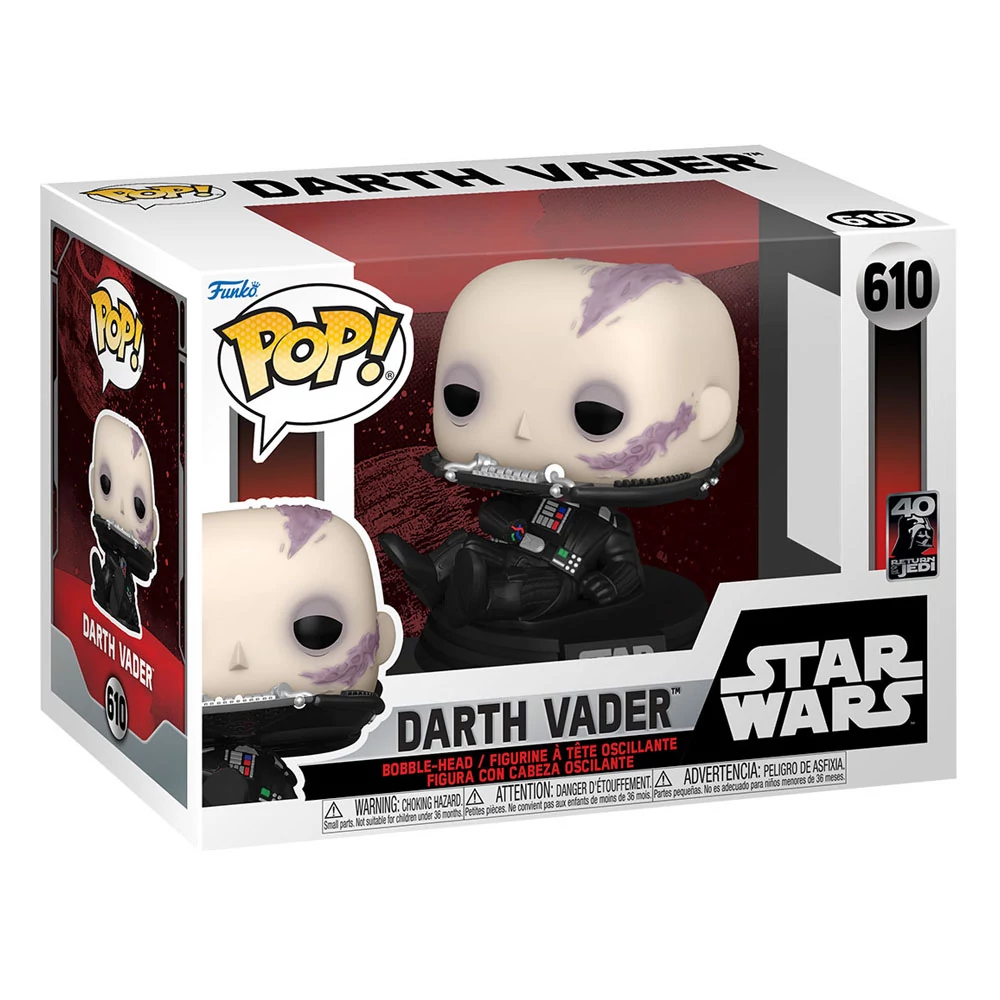 Star Wars Return of the Jedi 40th Anniversary Funko POP! Vinyl Figura - Darth Vader (Unmasked) 9 cm #610