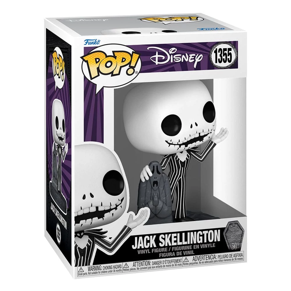 Nightmare Before Christmas 30th Funko POP! Disney Vinyl Figura - Jack Skellington w/Gravestone 9 cm