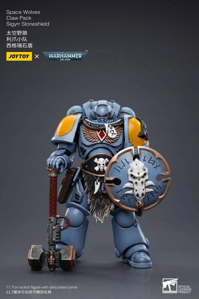Warhammer 40k Akciófigura - 1/18 Space Wolves Claw Pack Sigyrr Stoneshield 12 cm