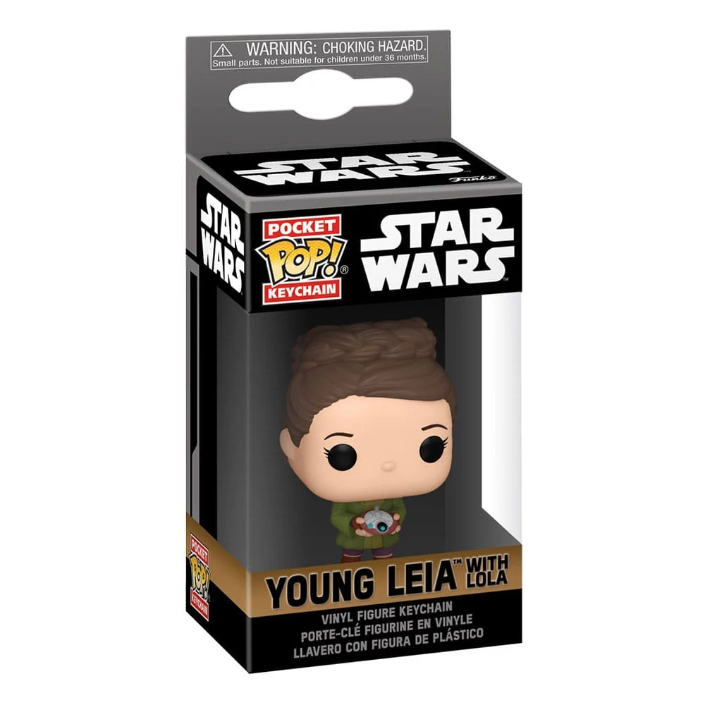 Star Wars: Obi-Wan Kenobi Pocket POP! Kulcstartó - Young Leia Organa w/ Lola 4 cm