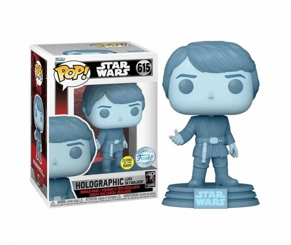 Star Wars: Return of the Jedi Funko POP! Vinyl Figura - Holographic Luke Skywalker 9 cm (GITD Exclus